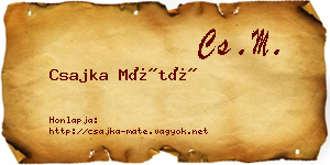 Csajka Máté névjegykártya