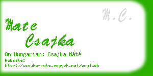 mate csajka business card