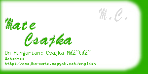 mate csajka business card